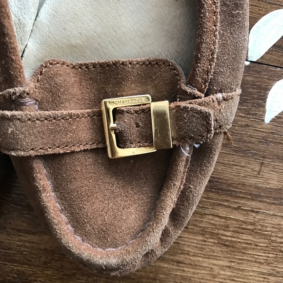 Michael Kors Gold Buckle Loafers - Picture 2 of 4